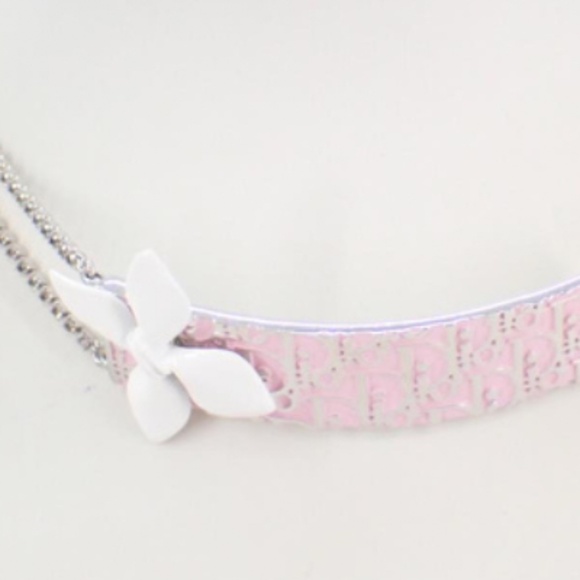Christian Dior RARE trotter pink collar necklace silver w/ box and tags - Picture 2 of 6